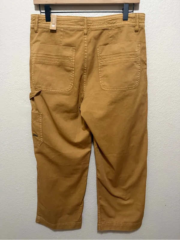 NWT PrAna Sancho Boyfriend Pants Organic Cotton Khaki Tan Stretch Sz 8 - Image 3