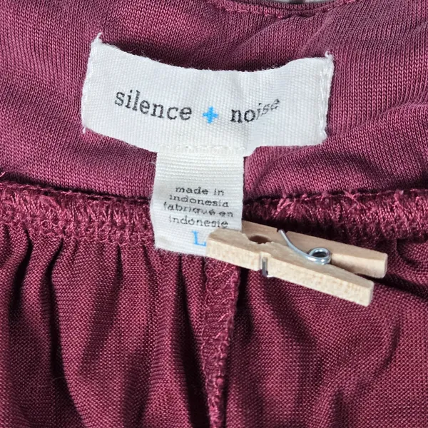 Silence + Noise Burgundy Burnout Backless Strappy Jumpsuit Romper Size‎ L - Image 3