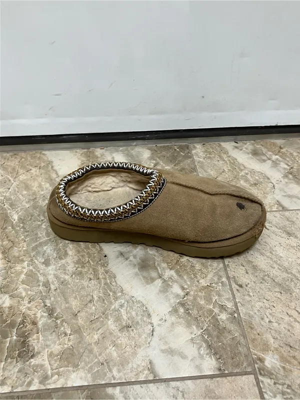 UGG Tasman Chestnut Suede Sheepskin Lined Slip On Slippers Size 6 - Image 4