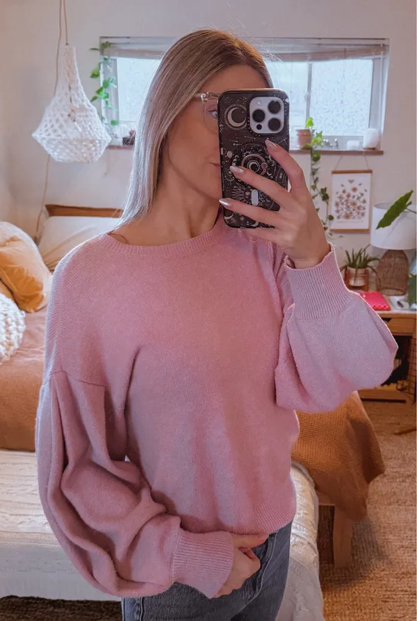 1. State Purple Bishop Sleeve Sweater - Image 2