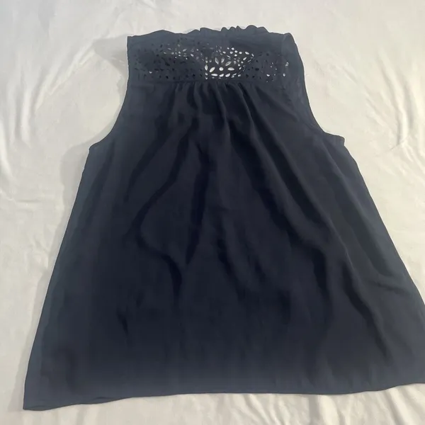 Maeve Sz 6 Navy Blue Laser Cut Tank Top Blouse Anthropologie - Image 8