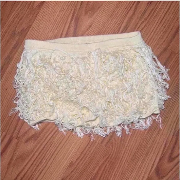 Pretty Little Thing Butter Yellow Fringe Knit Shorts - Image 4
