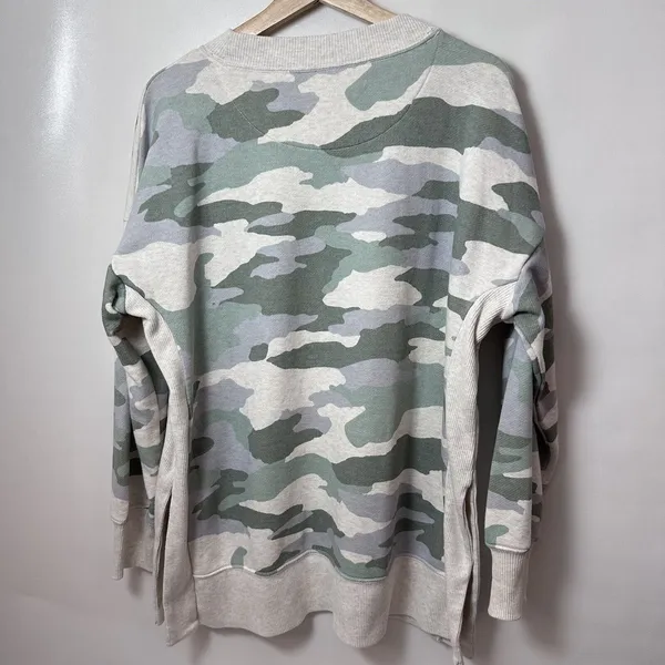 Aerie Sweatshirt Womens Medium Large Good Vibes Camo Pullover Casual Lounge Cute - Image 2