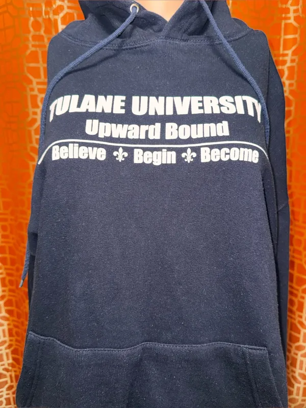 Tulane Hoodie Authentic Life Apparel Womens Medium Blue - Image 2