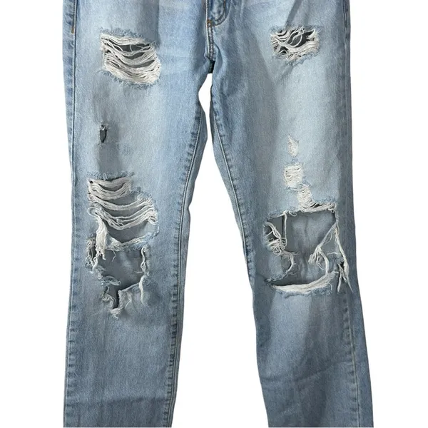 Garage 100% Cotton High Rise Boyfriend Jeans Sz 23 Vintage Fit Distressed Denim - Image 6