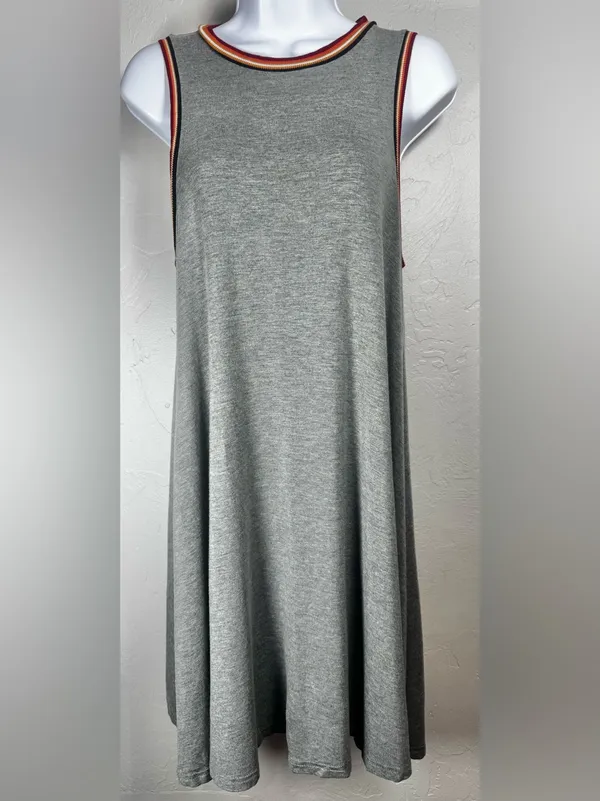 American Eagle Outfitters Gray Sleeveless Swing Dress Size Small - Image 2