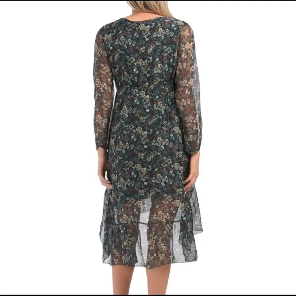 Elena Baldi Silk Floral Hi-Lo Dress Size Small - Image 2