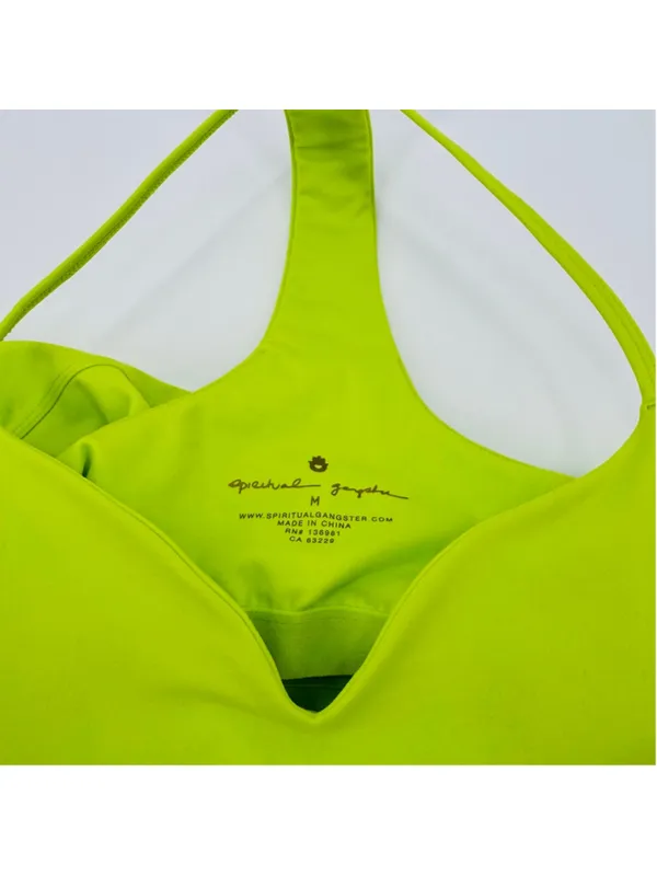 NWT Spiritual Gangster Neon Yellow Green Jet Active Mini Dress M - Image 5
