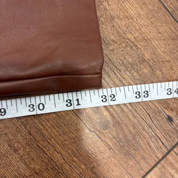 Aritzia Wilfred Elaine Flared High-Rise Vegan Leather Pants Patina Brown 10 $148 - Image 10