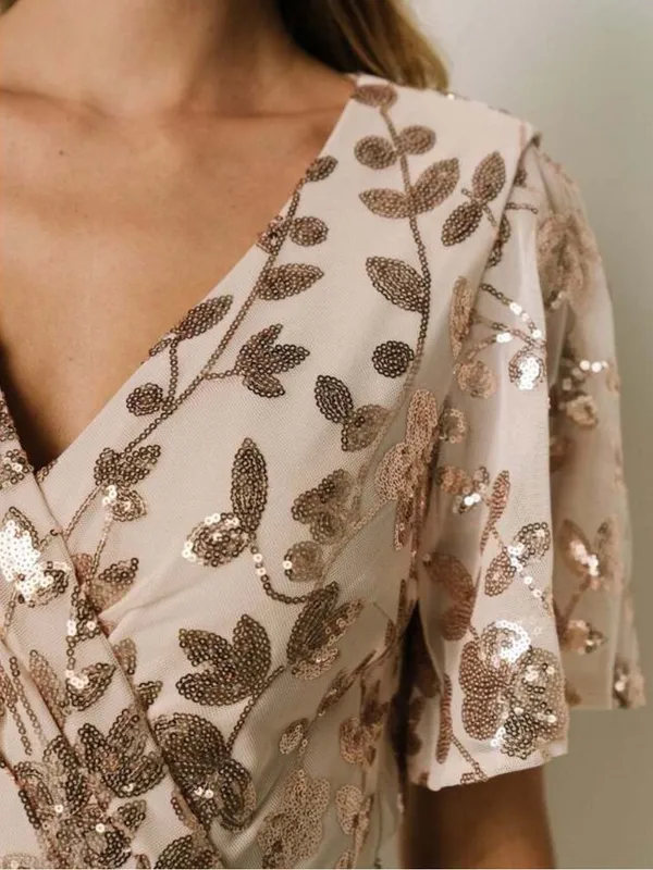 Baltic Born Esme Sequin Dress I Rose Gold Size Medium - Image 3