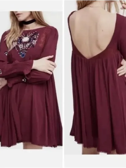 Free People Mohave Embroidered Long Sleeve Mini dress Size Medium - Image 2