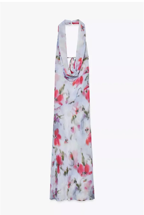 ZARA Printed Halter Dress - Image 3