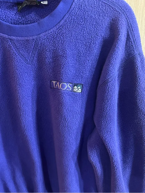 Perigee Taos Purple Fleece Crewneck Sweatshirt Size Large - Image 2