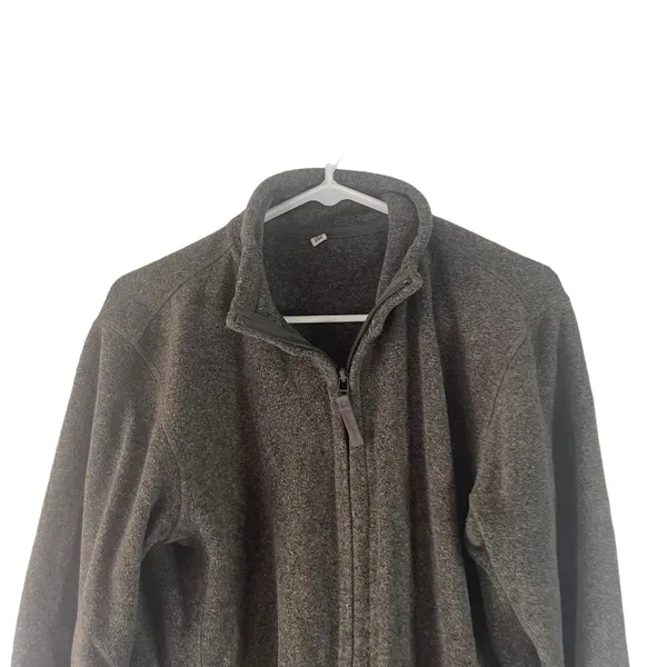 Uniqlo Women's Size Medium Grey Full Zip Fleece Sweater‎ - Image 2
