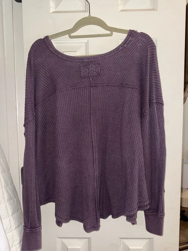 Free People Top Long Sleeve Small Knit We The Free Waffle - Image 3