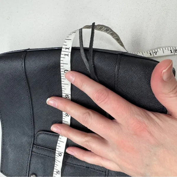 Rebecca Minkoff Black Leather Mini Handbag Tote Purse Classic Small Preppy - Image 9