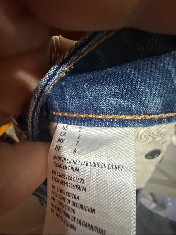 American Eagle Outfitters Blue Distressed Denim Mini Skirt Size 6 - Image 11
