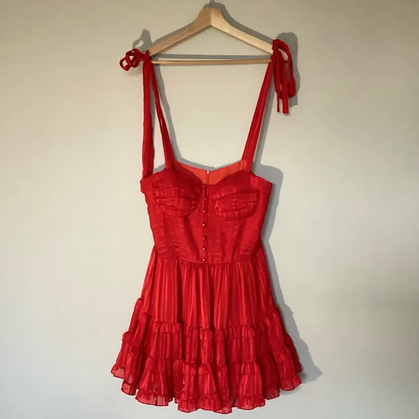 Ruffled Red Dress from Cider - Image 4