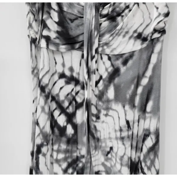 Hula Honey Womens Dress Medium Gray White Tie Dye Strapless Maxi Summer Beach - Image 5