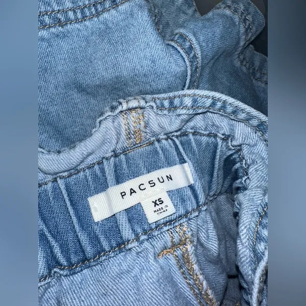 PacSun Paperbag Waist Denim‎ Shorts Size XS - Image 4