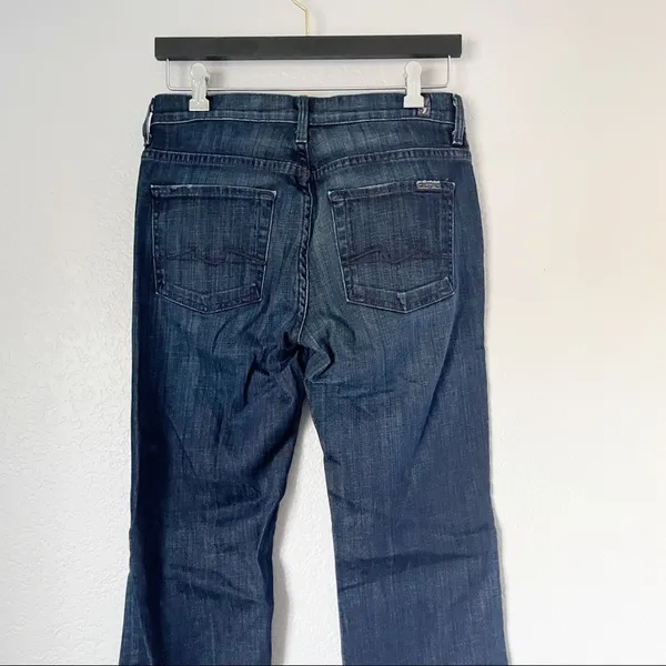 𝅺7 FOR ALL MANKIND Mid Rise Bootcut Dark Wash 28 - Image 4