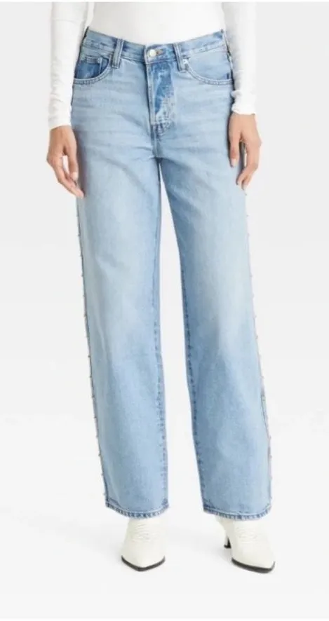 Universal Threads Mid-Rise 90s Baggy Studded Jeans - Image 2