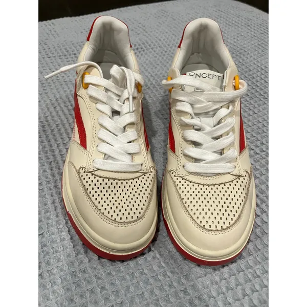 Oncept Preston Retro Leather Sneaker White Red Yellow Sz 7 NWT‎ - Image 6
