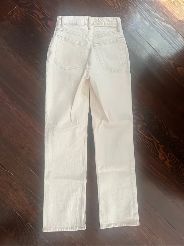 Abercrombie & Fitch White Straight Leg Women's Jeans - Image 7