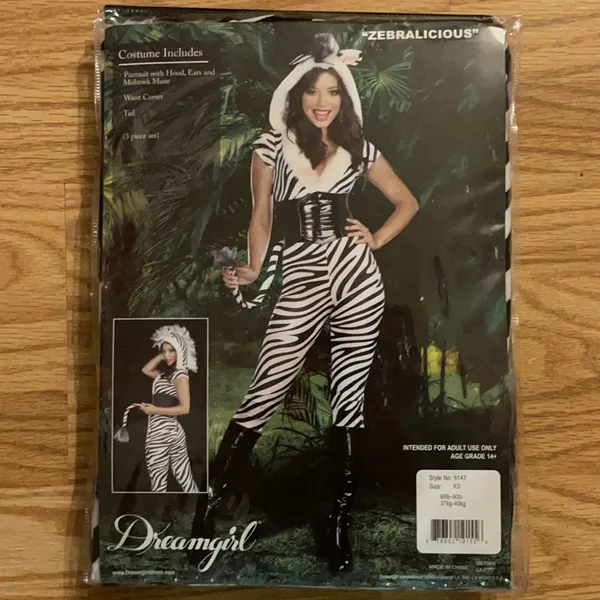 🎉Sale🎉 Sexy Zebra Costume Size Extra Small Black - Image 6