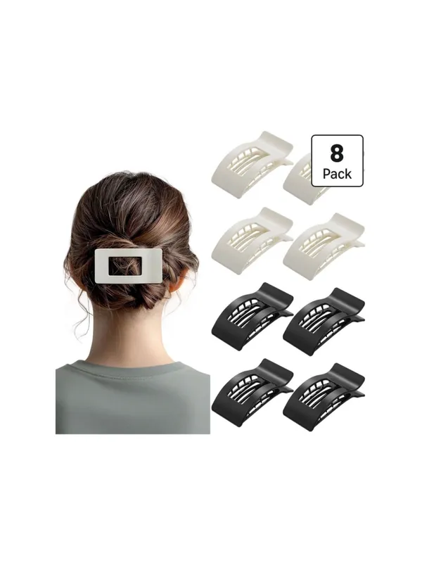 NEW 8 Pk French Flat Hair Clips Large No-Slip Claw Barrettes - Image 2