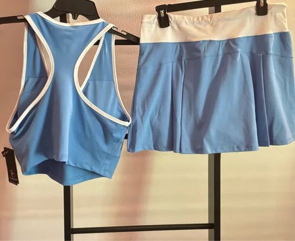 90 Degrees by Reflex 🌙✨NWT🏷️ 2 Pcs Racerback Tang with Inner Bra and Skort with back pleats set - Image 3