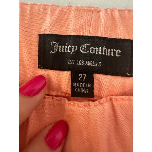 Juicy Couture Pants Women 27 Wild Peach Cali Garment Dye Scarf Belt Skinny Y2K - Image 5
