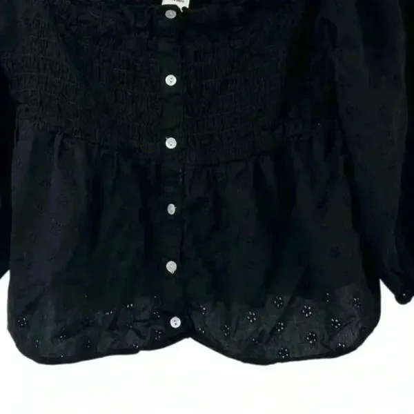Passport Off-Shoulder Black Embroidered Blouse Size L‎ Boho Witchy Goth y2k - Image 4