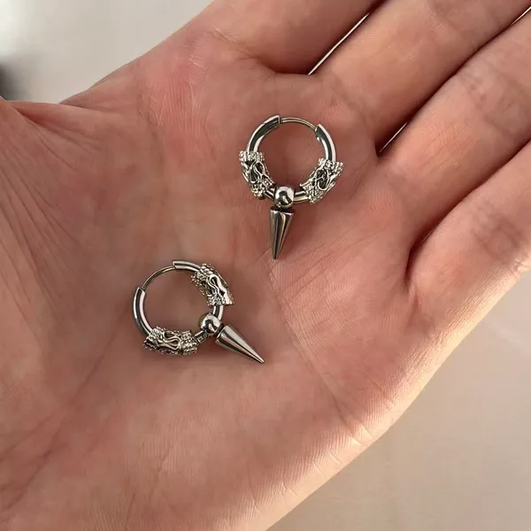 Spike Dangle Drop Earrings for Men Women Streetwear Hip Hop Punk Unisex Style - Image 4
