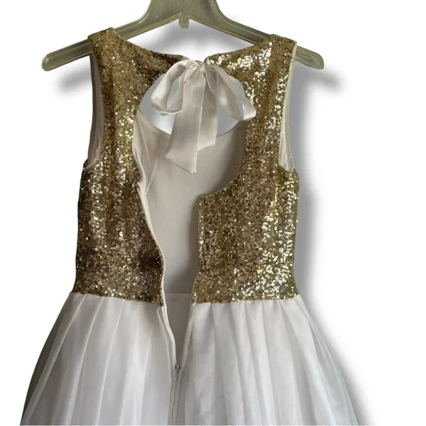 Windsor gold sequined tulle cocktail dress size 7 / 8 - Image 9
