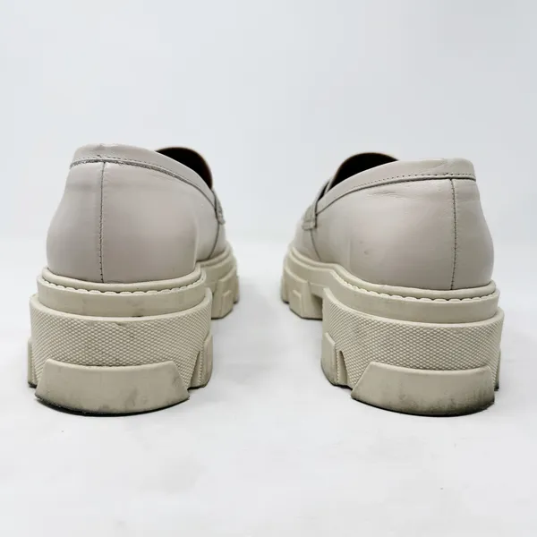 [Alohas] Cream Trailblazer Chunky Heel Penny Loafers Genuine Leather Sz 10 EU 40 - Image 6