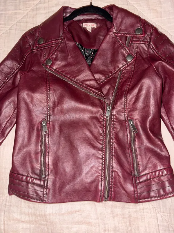 Cape Juby burgundy faux leather jacket - Image 2