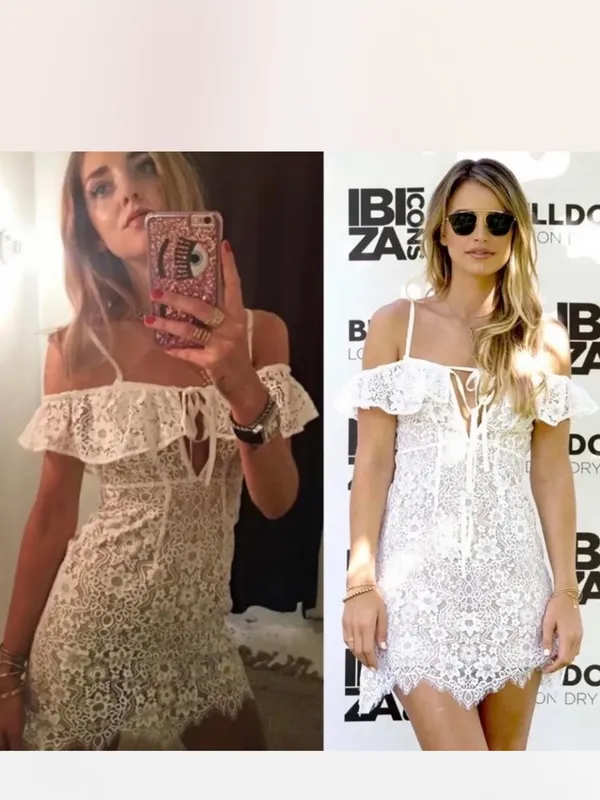 For Love & Lemons Vintage 2016 Rosemary White Beige Lace Mini Dress Small $350 - Image 7
