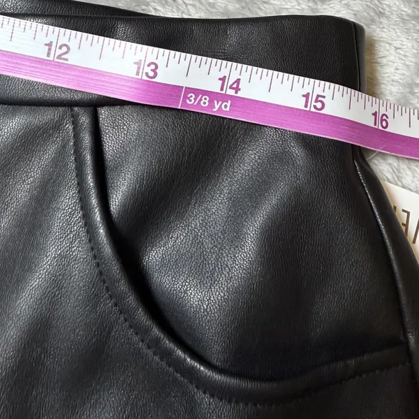 New LuLaRoe Elegant Womens Size Large Avery Skirt Black Faux Leather Midi Career - Image 8