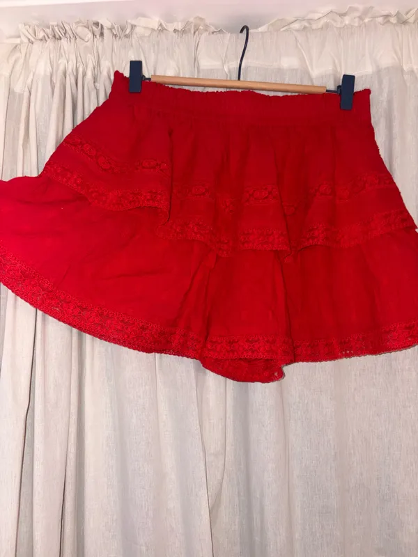 Altar'd State Shorts Flowy Red - Image 3