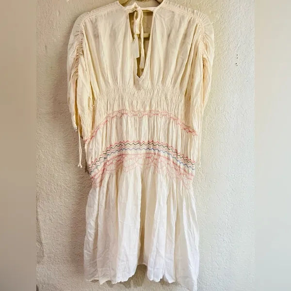 Free People Embroidered dress has peasant-style romantic, vintage-inspired Sz S - Image 3