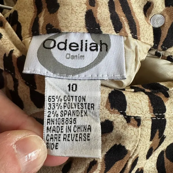 Vintage Odeliah Cheetah Animal Print Maxi Skirt Mermaid Size 10 Stretchy Fall - Image 5