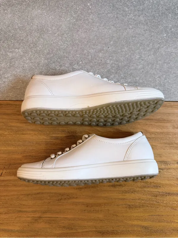 ECCO Soft 7 White Leather Lace Up Sneakers Size 6 - 6.5 - Image 3