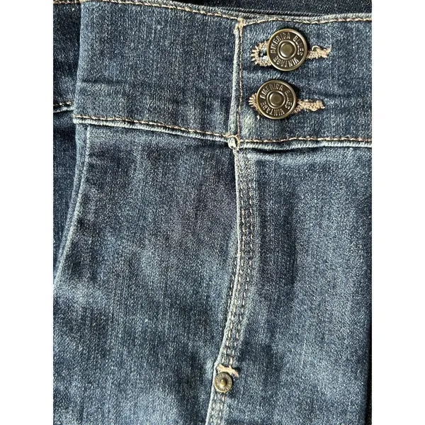 Vintage America Blues Denim Jacket Women's Size M Classic Blue Faux Side Pockets - Image 7