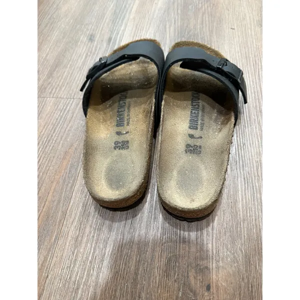 Birkenstock Madrid Black Birko-Flor Slide Sandals Womens 39 L8 M6 Regular Width - Image 4