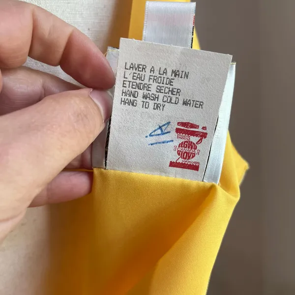 VTG Joseph Ribkoff Yellow Watercolor Midi Dress Sleeveless Art Print 12‎ - Image 9