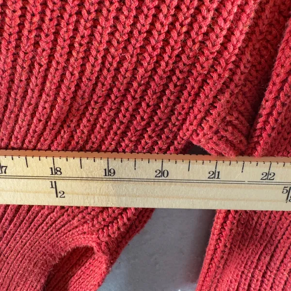 1401 | Silence + Noise‎ Ribbed Cropped Mock Neck Knit Sweater Red Womens XS - Image 3