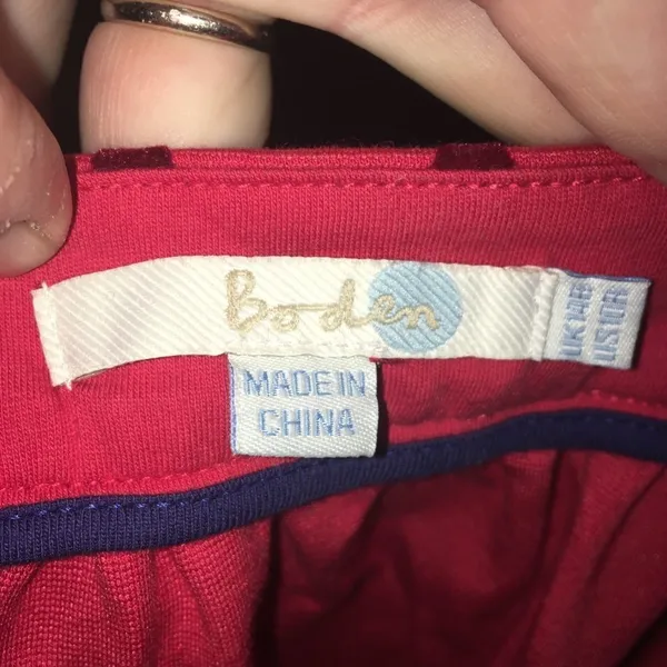 Boden red velvet gathered midi skirt with pockets - Image 3