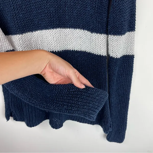 Lauren Ralph Lauren Linen Cotton Open Knit Stripe Sweater Western Sz Large - Image 10