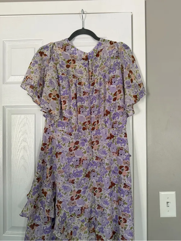ASTR The Label Purple Lavender Ruffle Floral Maxi Dress Cottacore - Image 9